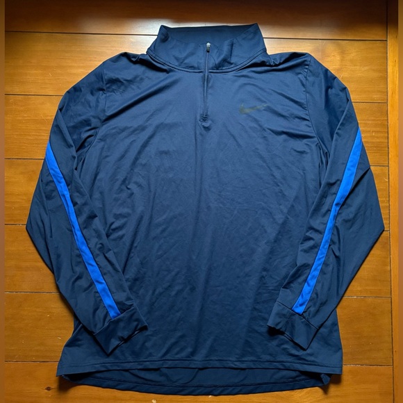 Nike Pro Dri-Fit Quarter Zip Lightweight Pullover in Navy Blue - Mens Size XL - Picture 1 of 8